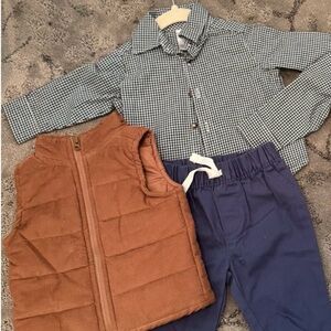 Carter's Brown Vest and Navy Pants Outfit